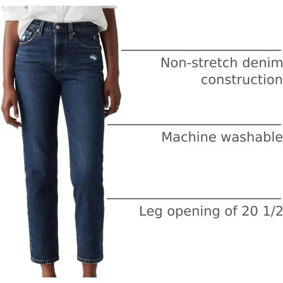 Women's Organic Cotton Crop Jeans Slim High Rise Straight Leg 27 - Picture 4 of 4